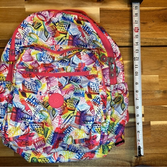 Kipling Treasure Seeker Go Seoul Large 17” Laptop Backpack School Graffiti Pink - Picture 6 of 7